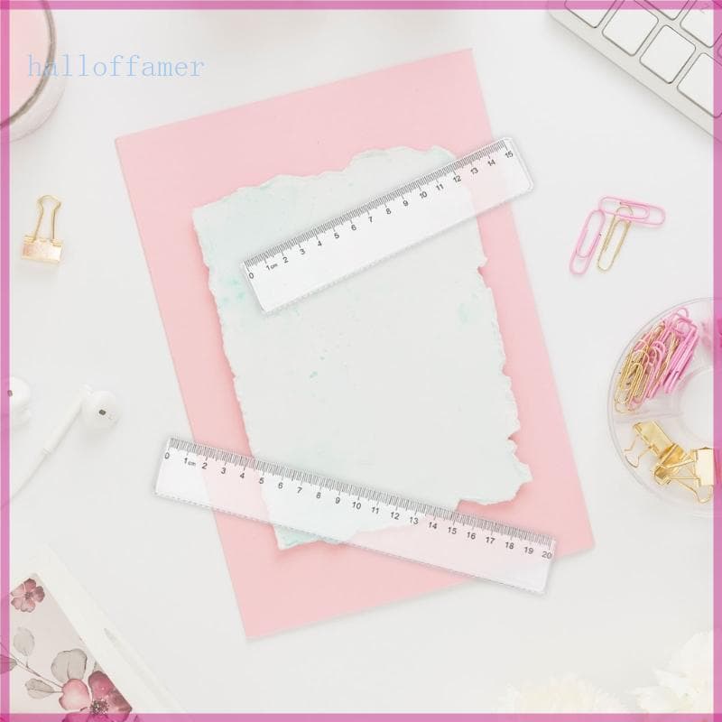Halloffamer 5 Pcs 15c 20cm Régua Transparente De Plástico Reta Conjunto De Para Escola Primária