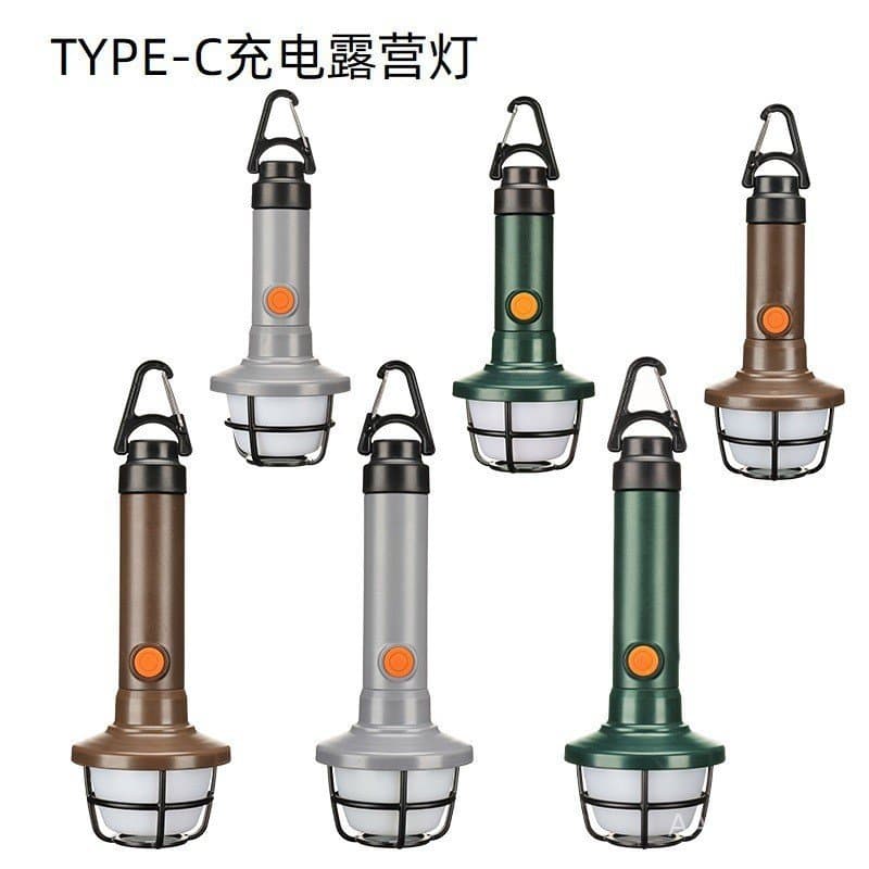 Lanterna de camping multifuncional recarregável TYPE-C com bússola, luz para tenda de camping ao ar livre 3VY3