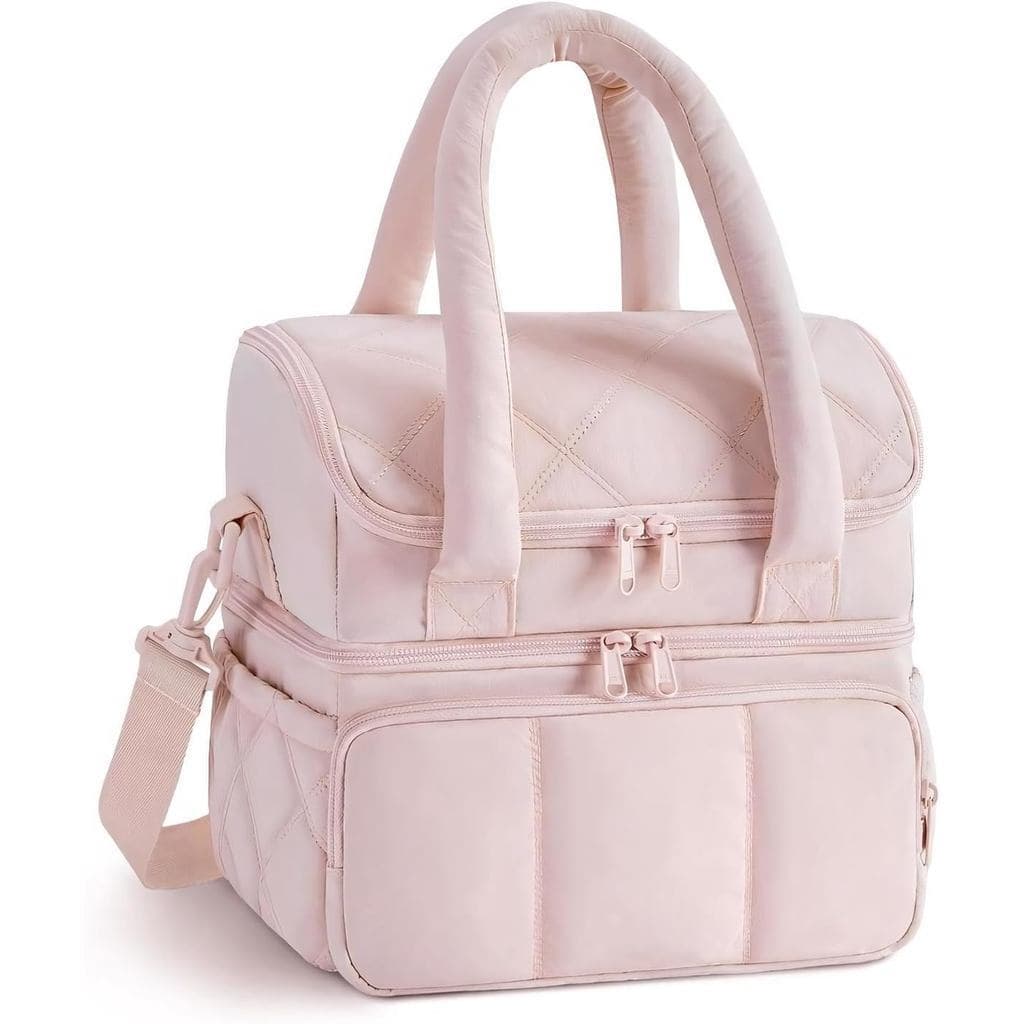 Bolsa Térmica para Almoço para Mulheres e Homens, Grande, Reutilizável, com Dois Compartimentos, Bolsa Térmica Macia com