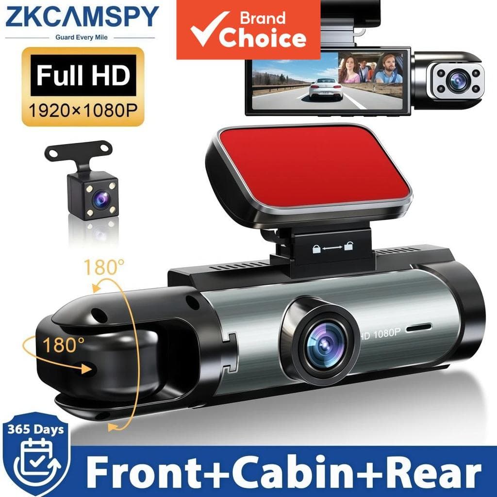 Câmera Veicular Frontal & Interna com Lente Grande-Angular de 130°, Visão Noturna, Sensor G, Monitoramento de
