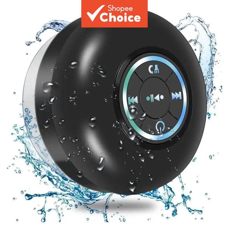 Caixa de Som Bluetooth Compacta à Prova d'Água IPX4 com Luz LED, Viva-Voz, Micro USB Recarregável, Estéreo Portátil Sem
