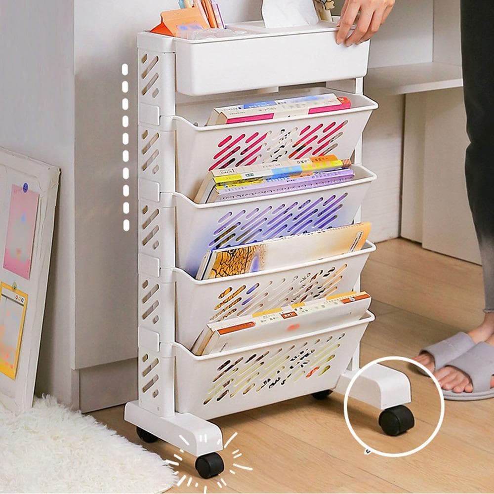 Estante Rolante , Móvel De Plástico Removível , Com Rodas , Carrinho De Armazenamento Multifuncional Design Em Camadas