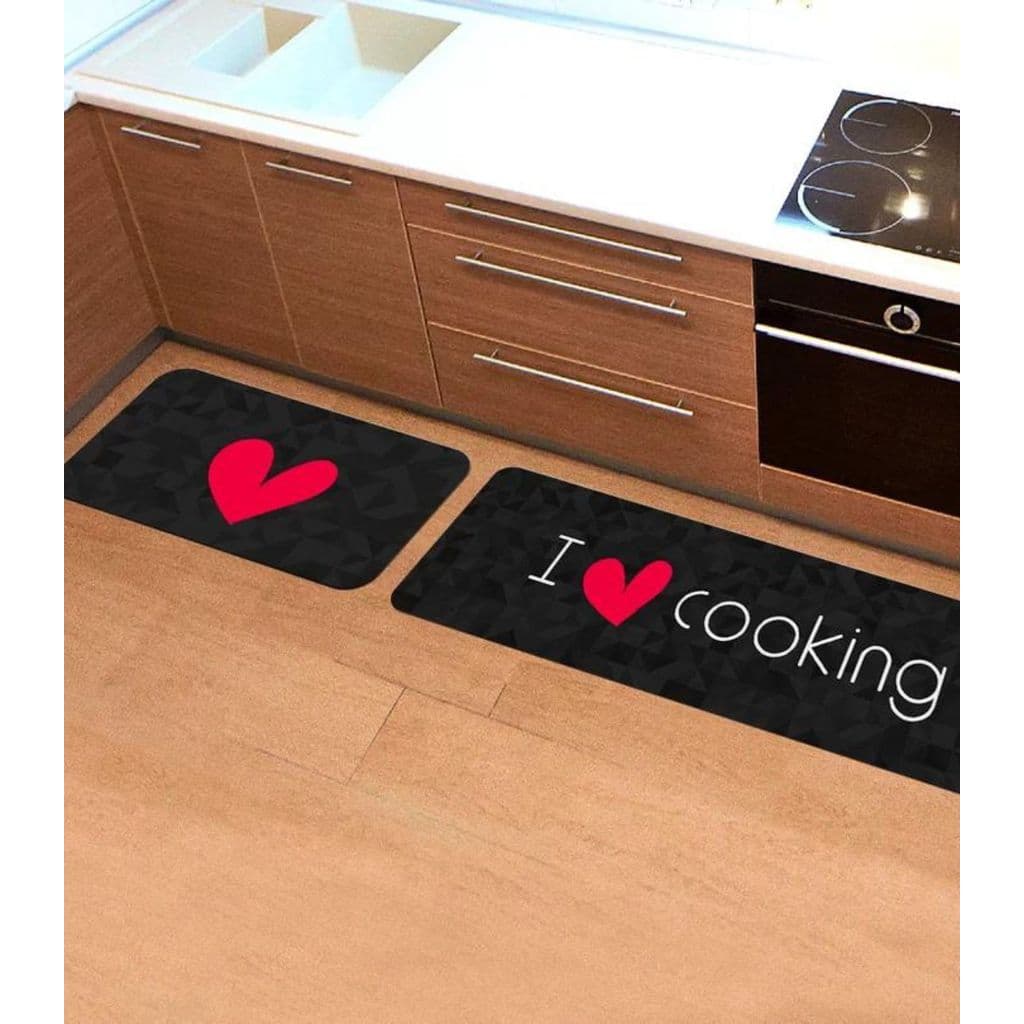 Jogo De Tapetes Para Cozinha Wevans Preto