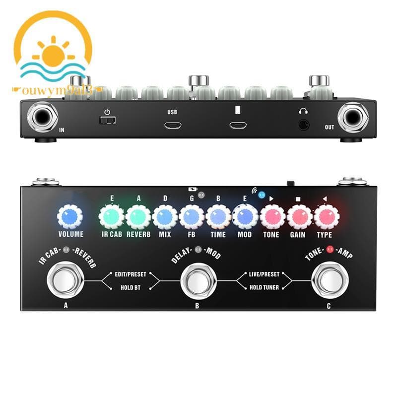 Pedal De Efeito De Guitarra Elétrica Multifuncional Portátil Integrado Por Telefone Sem Fio Para Reprodução De Música