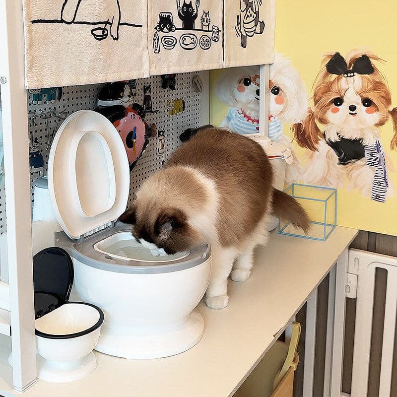 Bacia de água sanitária para animais de estimação, fonte potável para gatos, tigela de água potável para cães, criativa,