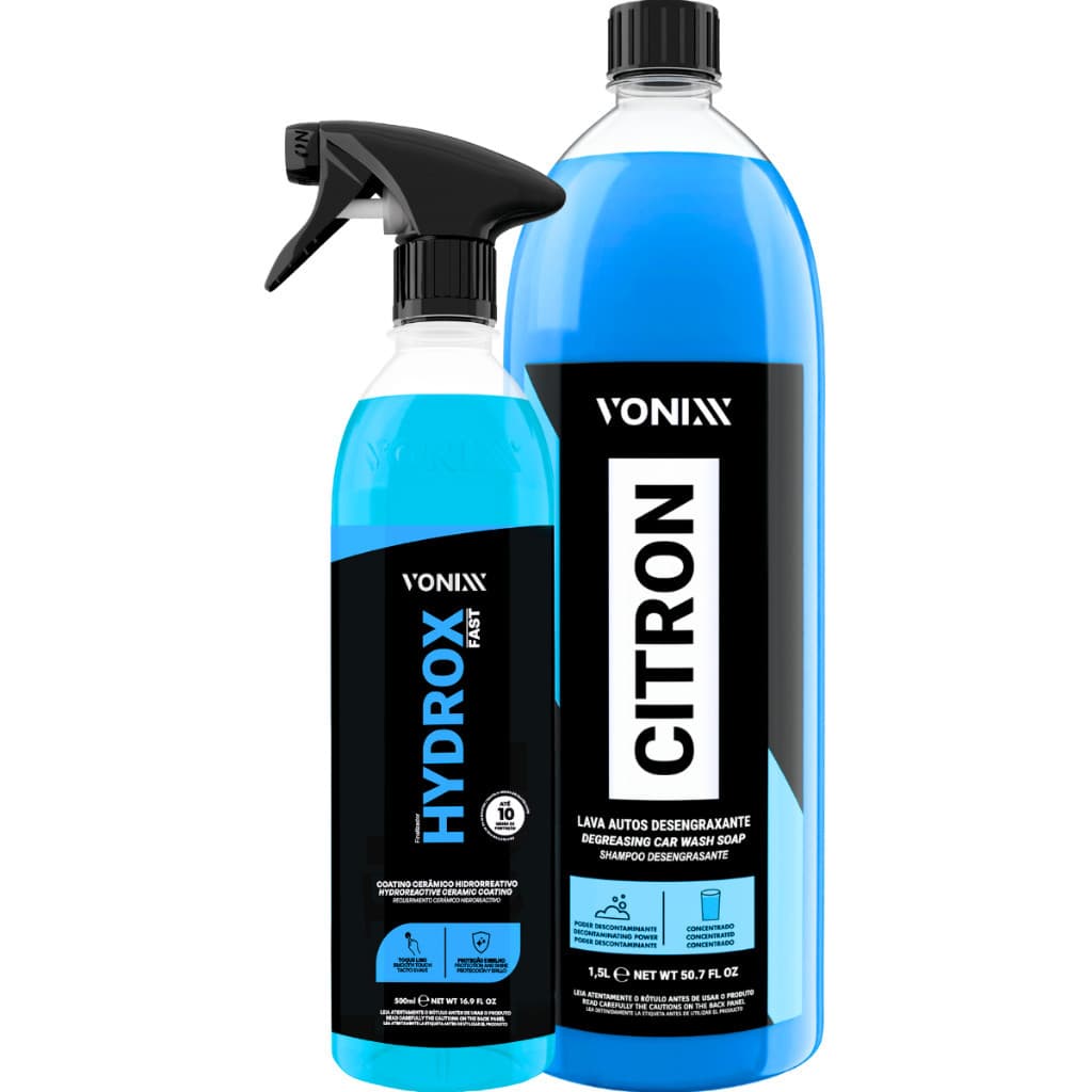Vitrificador Proteção para Pintura Automotiva Hydrox Fast 500ml Vonixx Citron Shampoo Desengraxante