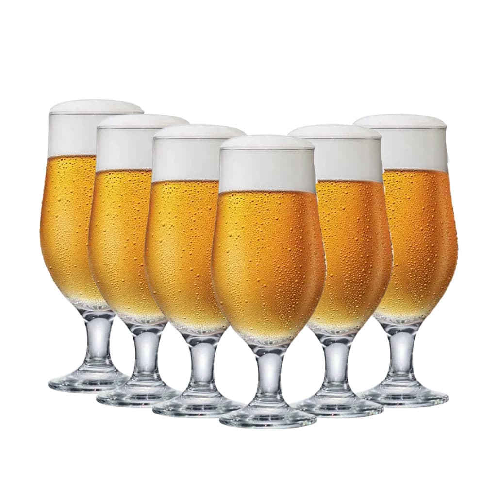 Kit Taça de Vidro Beer Master, Taça de Cerveja 6pcs, 330ml - Ruvolo