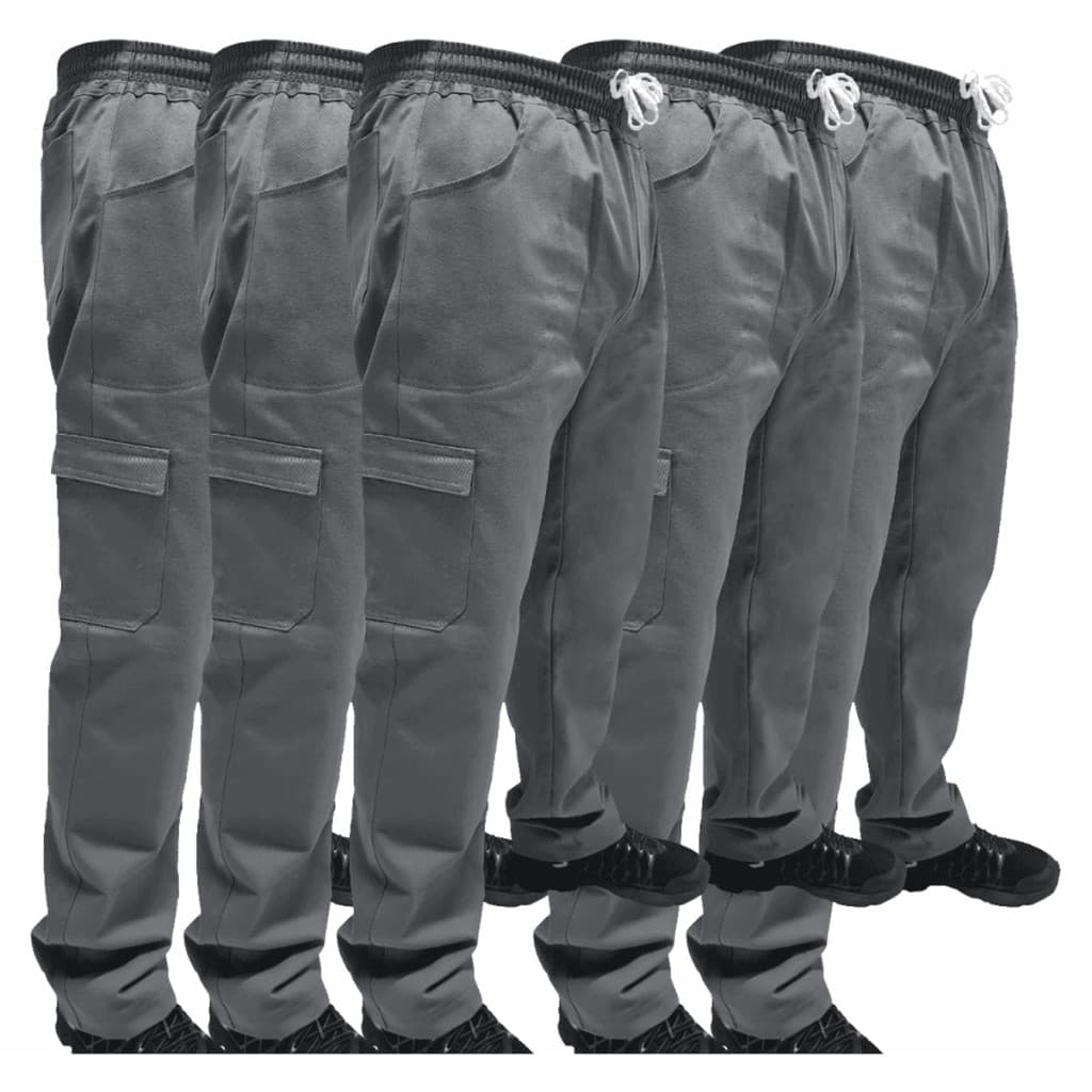 Kit C/ 5 Calça de Uniforme Terminal de Carga Brim Profissional Reforçada