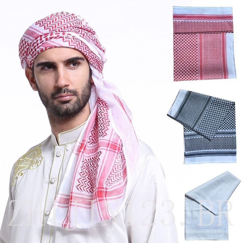 Lenço Árabe Masculino Adulto Keffiyeh Envoltório Shemagh do Oriente Médio Acessórios de Fantasia de Vestuário Árabe do D