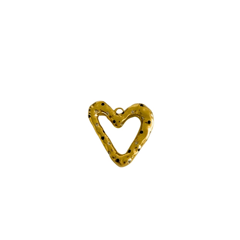 Pingente Feminino Banhado a Ouro 18k Coração com Micro Zircônias Semijoia Ciela