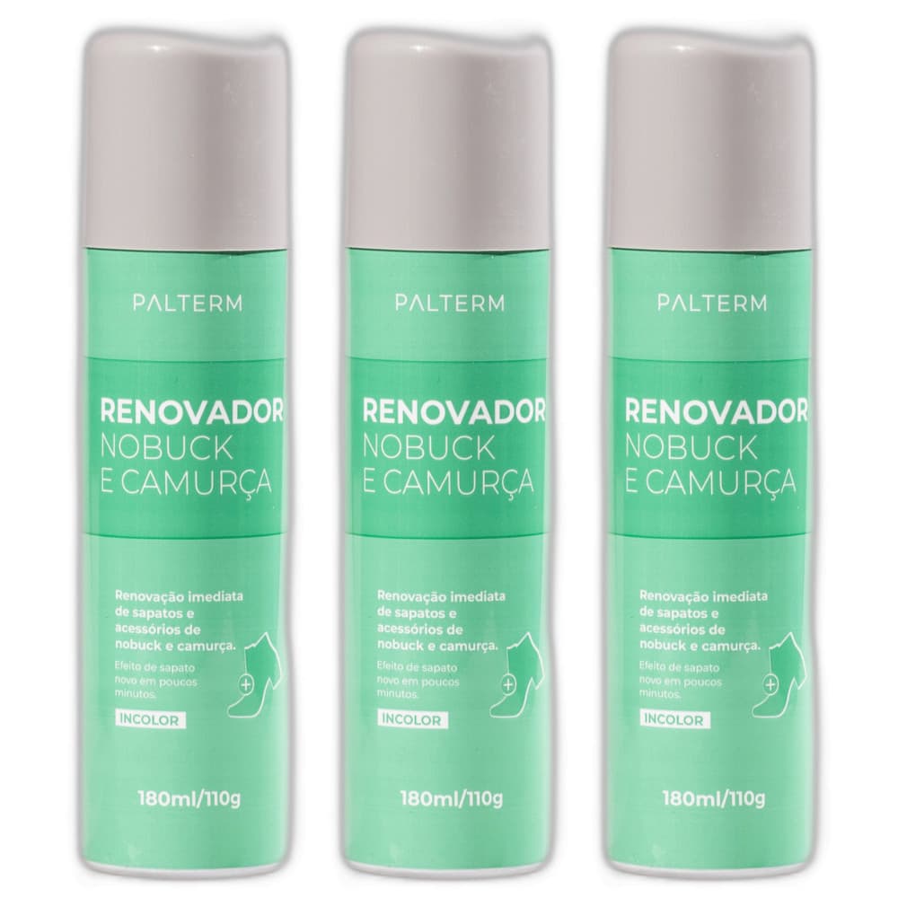 Kit 3x Renovadores de Couro Nobuck e Camurca Incolor - Palterm