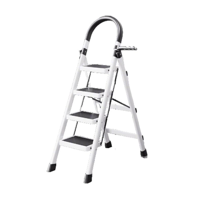 Escada Banqueta 4 Degraus Dobrável Antiderrapante Resistente Compacta Antiferrugem Para Uso Doméstico E Profissional