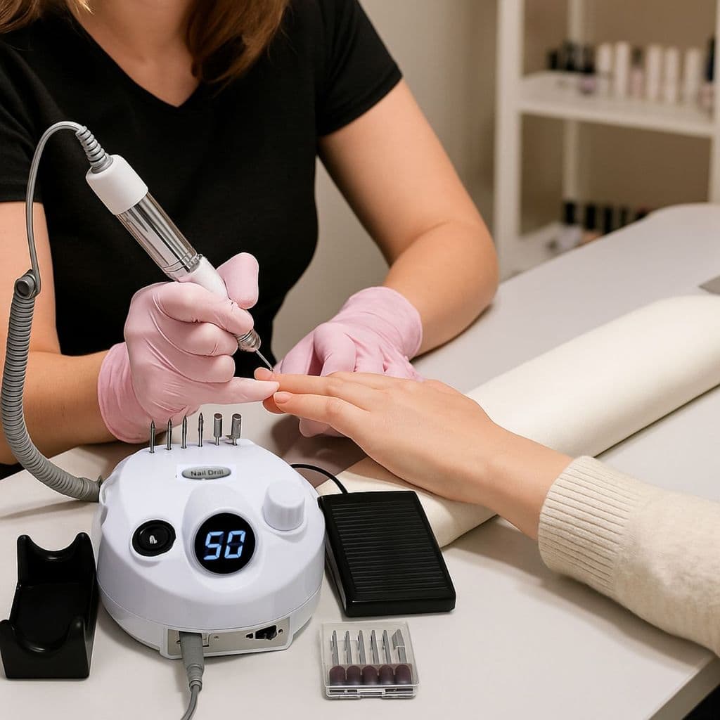 Lixadeira Elétrica Profissional de Unhas DMJ-202D 50.000RPM com Pedal e Display Digital