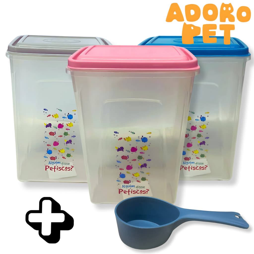 Pote Hermético Para Ração Gato 1,75L Tampa Vedada Conserva Alimento