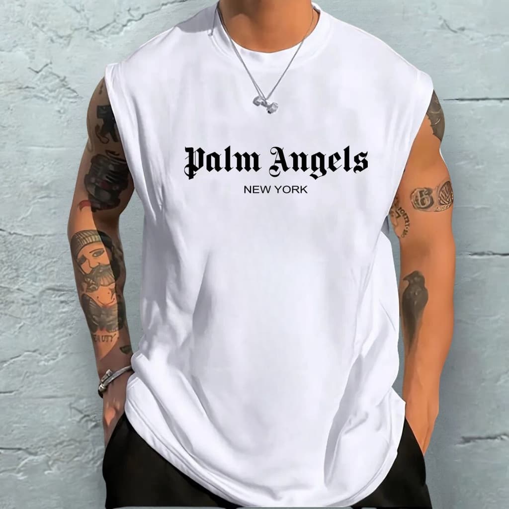 Oversized Regata Larga Estilosa Moda Verão Confortável Men