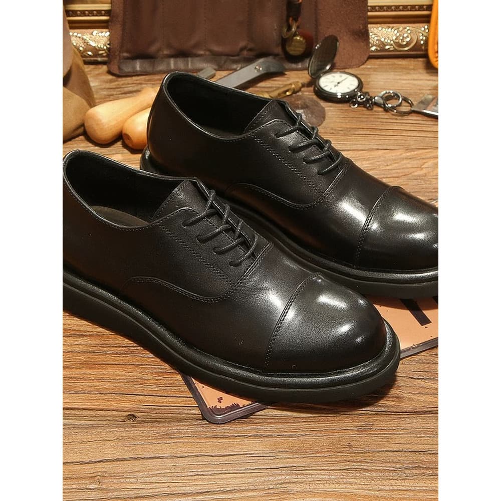 Sapatos de moda ricos novo estilo estilo britânico roupa Formal negócios Casual couro genuíno masculino três juntas Oxfo