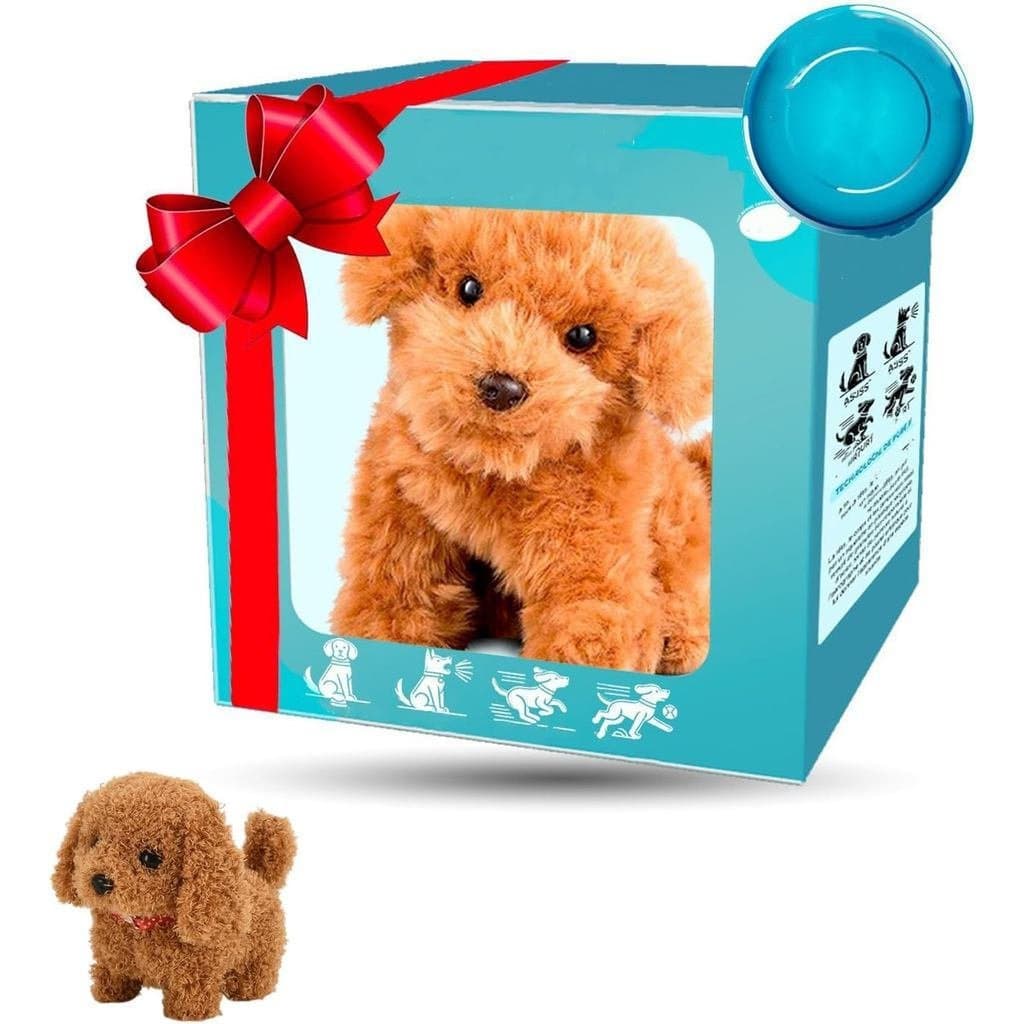 MyRealisticRobotPuppy – Cachorrinho Robótico Interativo que Anda e Late, Brinquedo de Pelúcia Realista com Movimento de