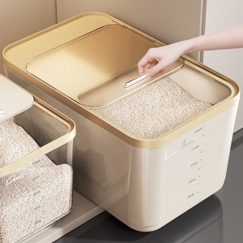 Balde de arroz doméstico de qualidade alimentar, à prova de insetos, à prova de umidade, selado, balde de arroz, farinha