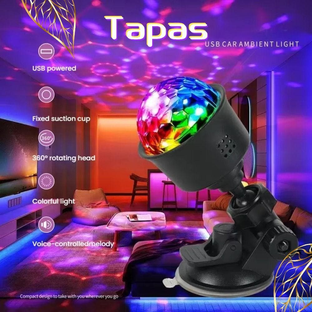 Luz De Bola De Discoteca Menina , LED Alimentada Por USB ABS , Lâmpada De Projeção Rotativa