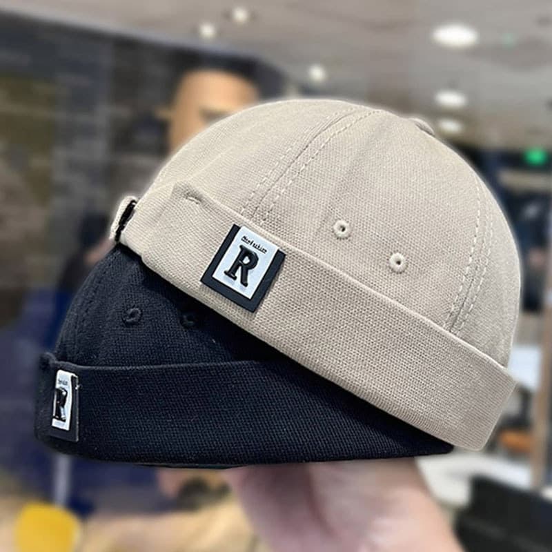 Letra japonesa R etiqueta Yuppie melão pele chapéu feminino primavera verão Hip-Hop personalidade rua Wear boina senhori