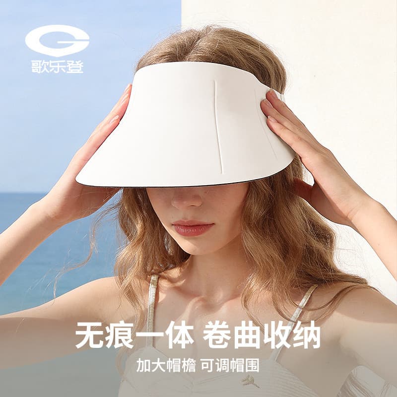 Verão novo estilo protetor solar chapéu feminino ao ar livre pára-sol Anti-ultravioleta aba grande oco topo dobrável sem
