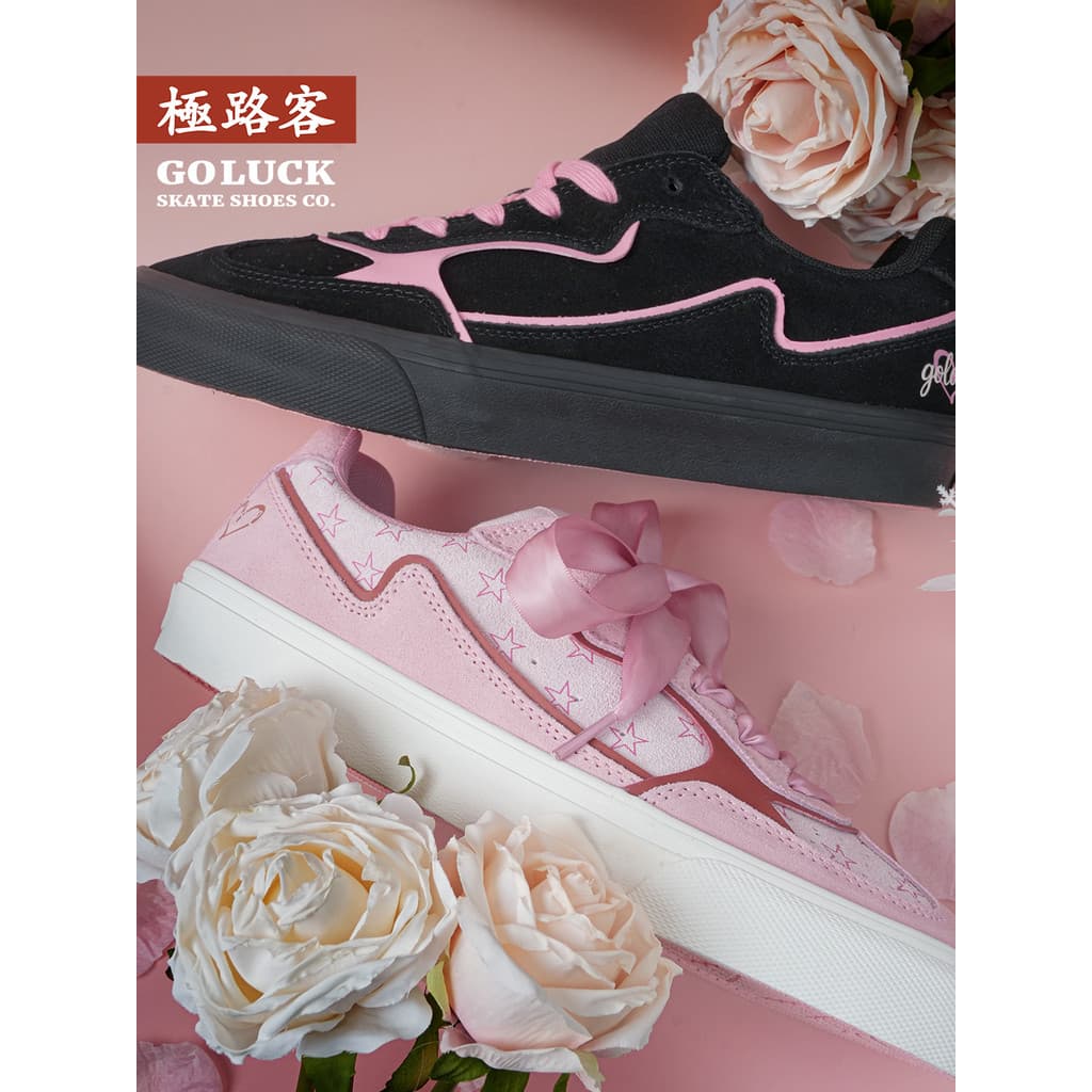 Jiluke novo estilo preto rosa alemão sapatos de treinamento baixo-Top sapatos casuais namorado namorada presente casal e