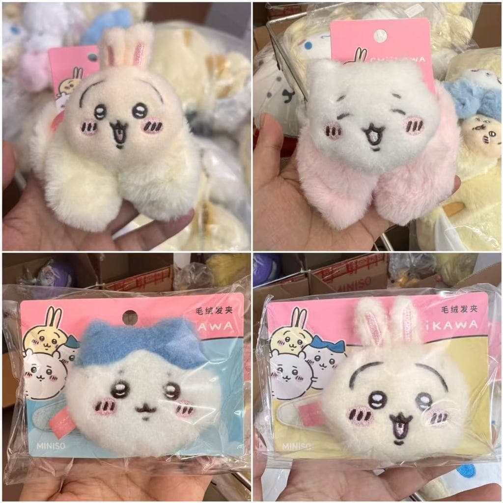 Produto famoso Chiikawa Series Grampo de cabelo de pelúcia Acessórios para cabelo Chiikawa Chiikawa Anel de cabelo de pe