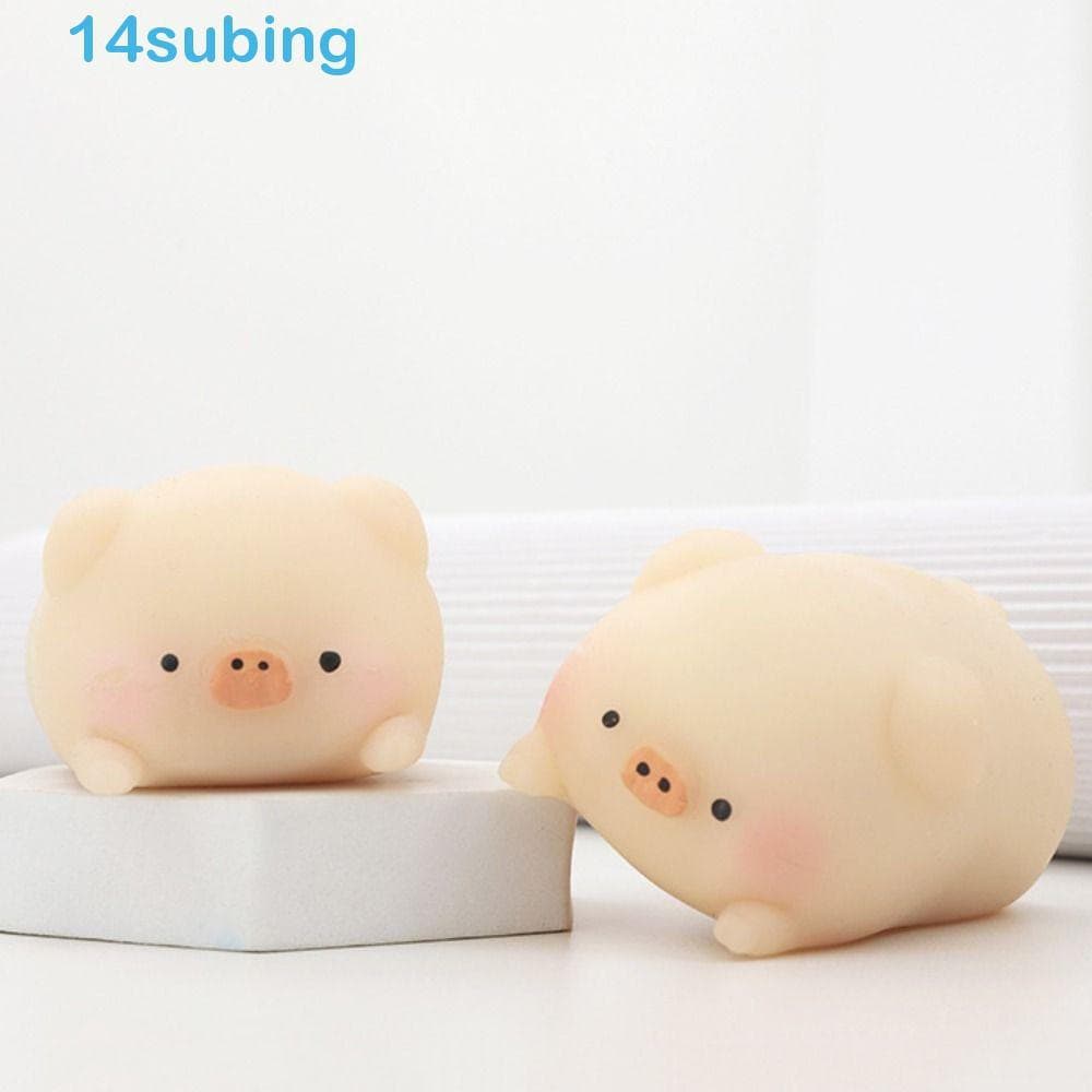 Brinquedo Sensorial de Apertar SUBING, Porquinho de Desenho Animado, Brinquedo Antiestresse de TPR Macio, Bola Antiestre