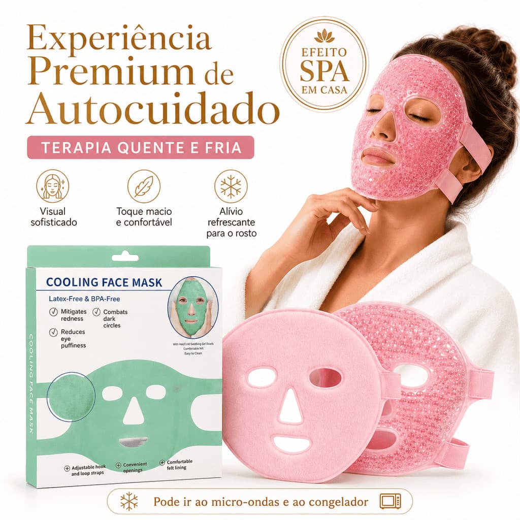 Máscara Facial Top Gel Quente Fria Spa Em Casa Relaxante