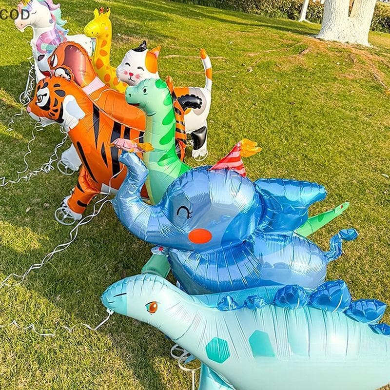 [ala] Balões De Folha De Desenho Animado 4D , Suporte De Elefante , Balão De Caminhada Com Roda Para Crianças , Decoraçã