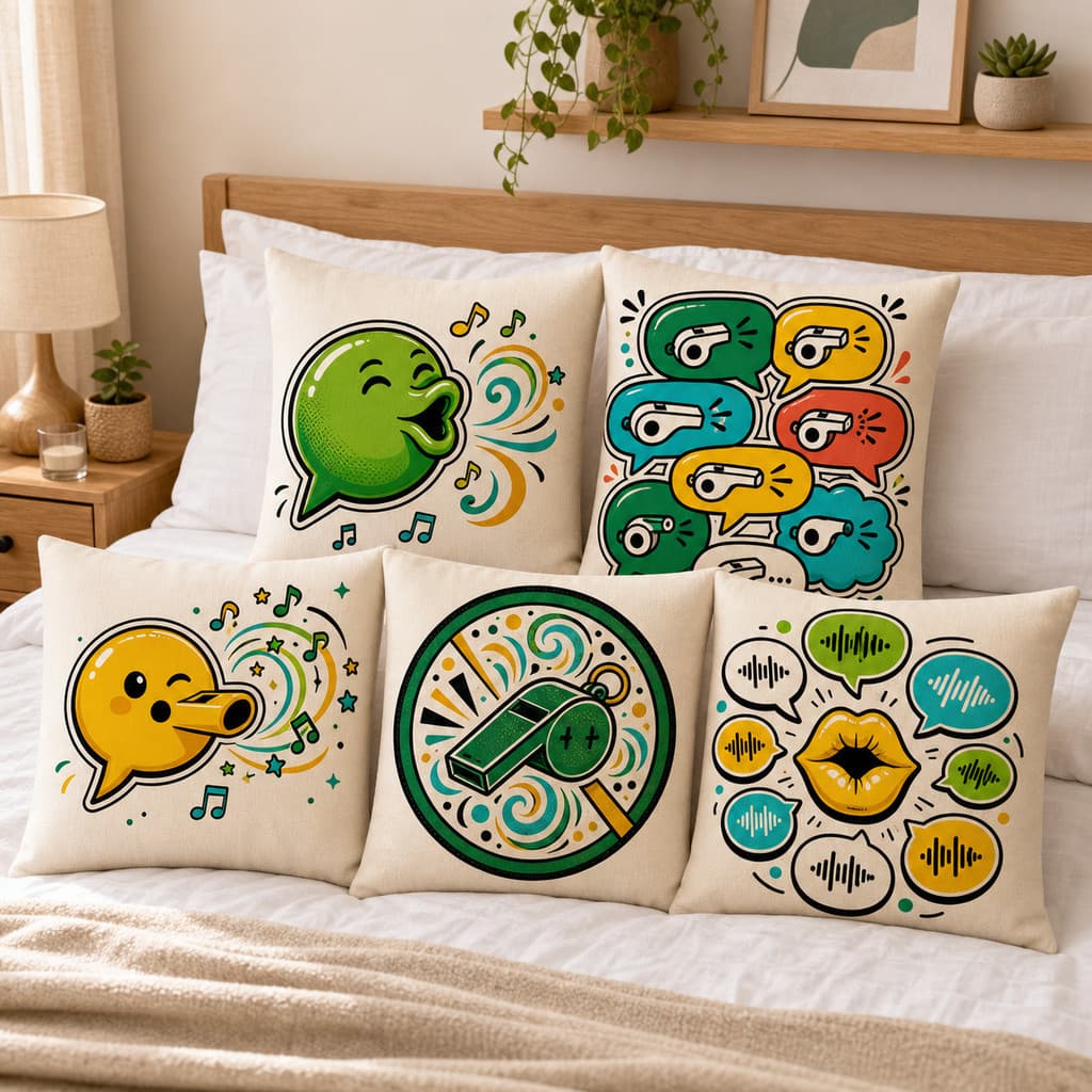 Engraçado Apito Meme Capa De Almofada , Chat Dos Desenhos Animados Bolha Lance Fronha Para Quarto Sofá Decoração Casa ,