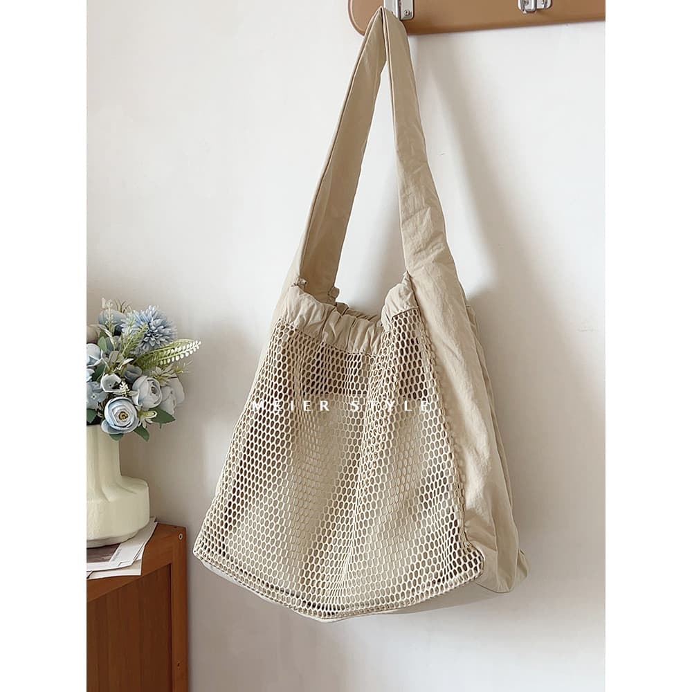Estilo Hong Kong ins oco sacola grade saco de pano de náilon esportes lazer grande capacidade bolsa de ombro criança mãe