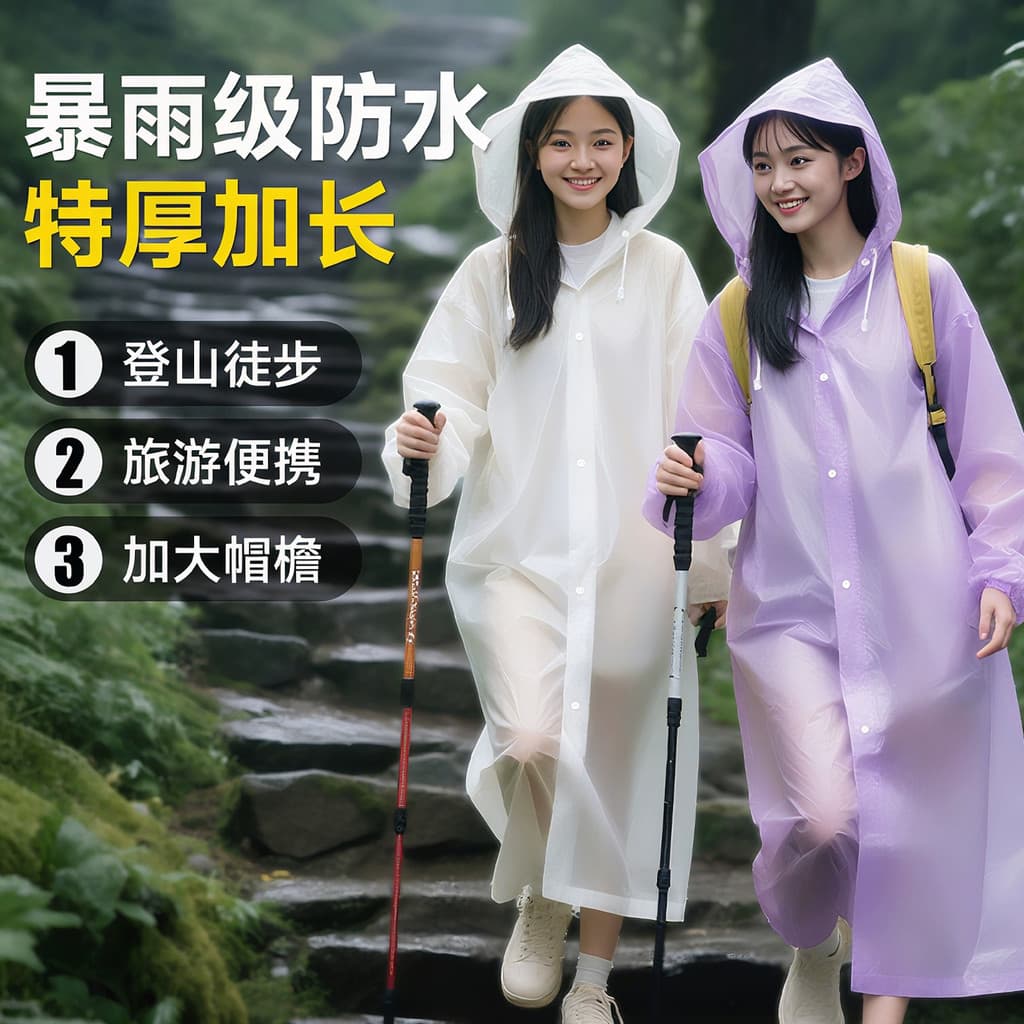 Capa de chuva descartável engrossada longa corpo inteiro à prova de chuva adulto ao ar livre viagem portátil caminhadas