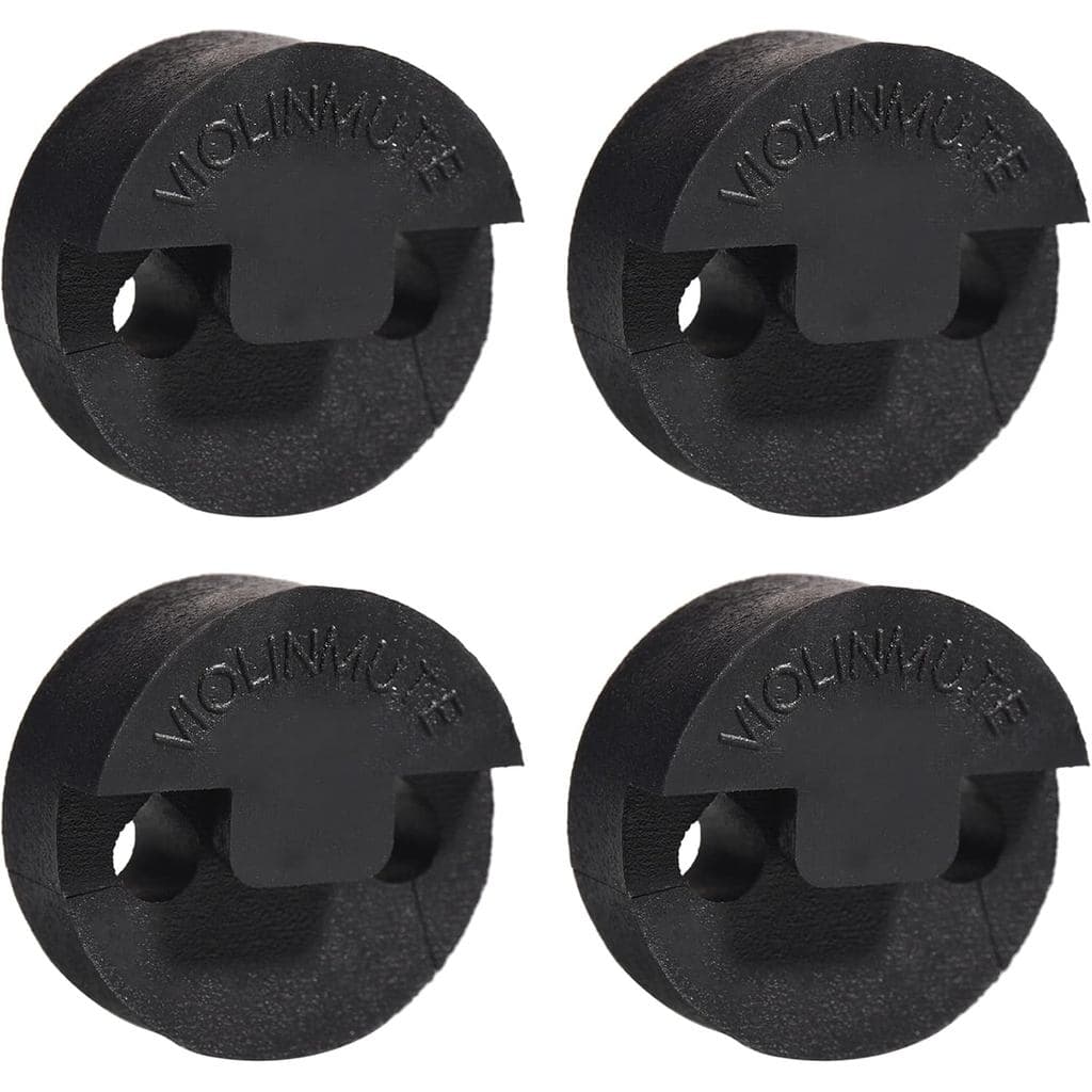 4 Pack Violin Mute Small Viola Mute, Practice Mute Silencer, Round Tourte Style, Black Rubber
