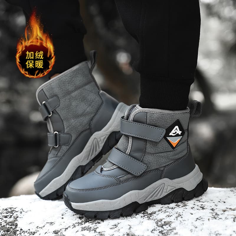 Crianças botas de neve quentes 2025 novo estilo inverno forro de lã engrossado meninos botas de algodão à prova dwaterpr