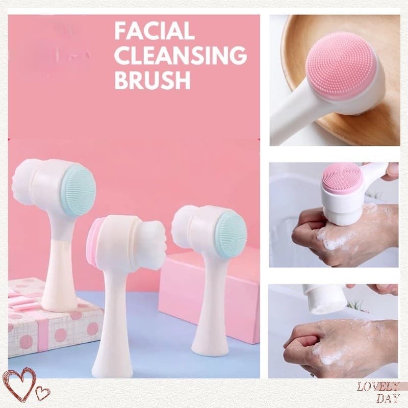 3D Escova De Lavagem Facial Dupla Face Instrumento De Limpeza De Silicone Cravo Ferramenta Profunda Manual