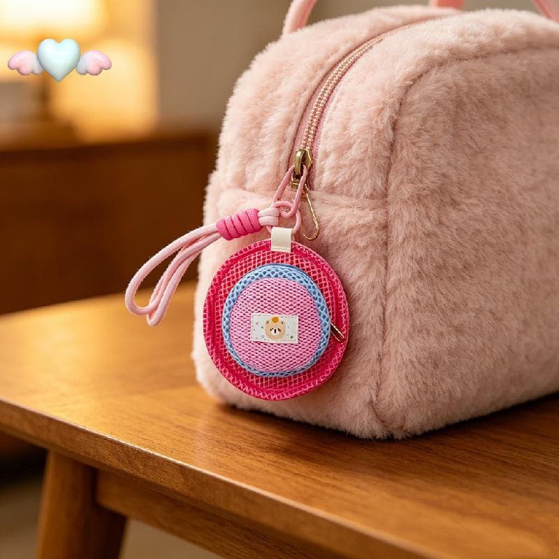 Bolsa De Malha Moedas Portátil Leve Mini Respirável Simples Armazenamento Conveniente