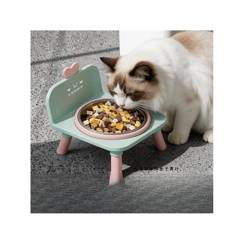 [Uma peça] Tigela para animais de estimação Tigela para gatos Tigela para cães de aço inoxidável Pés altos Antide