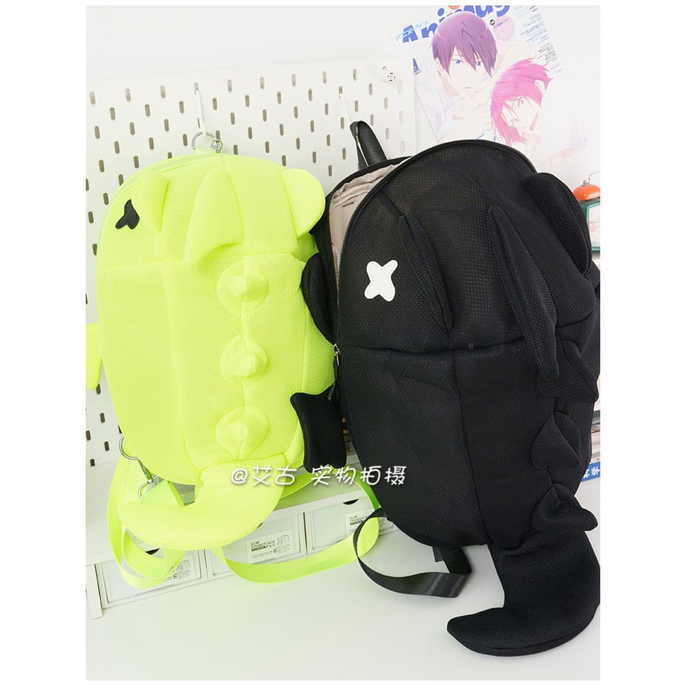 Street Wear dos desenhos animados tubarão mochila estudante de alto valor mochila esportes das mulheres dos homens estil