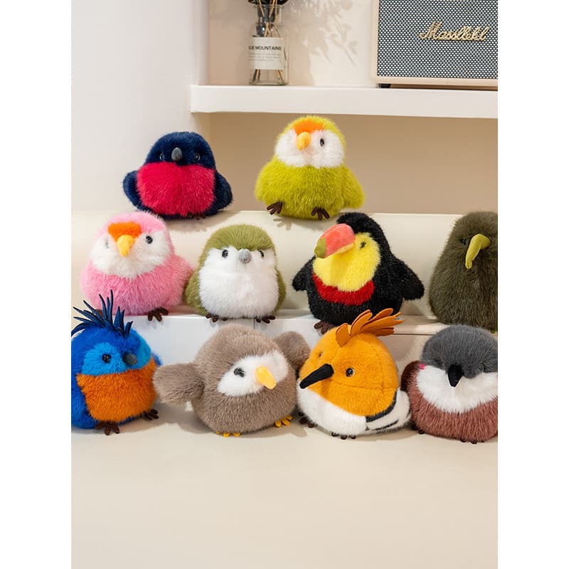 Simulação pássaro pingente brinquedo de pelúcia bonito papagaio chaveiro boneca Jiwei pássaro montanha pássaro tucano co