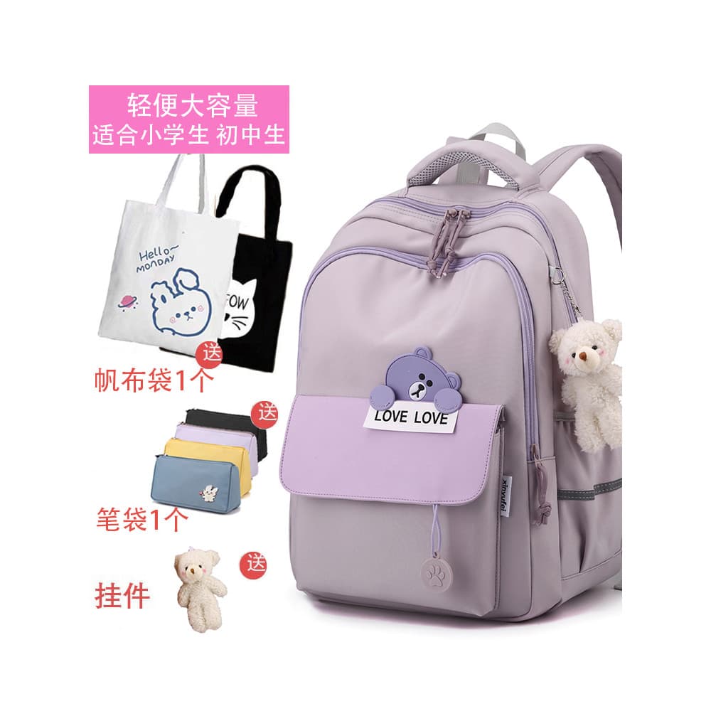 Mochila escolar para meninas, estudantes do ensino fundamental, terceira a sexta série, meninas, grande capacidade, leve