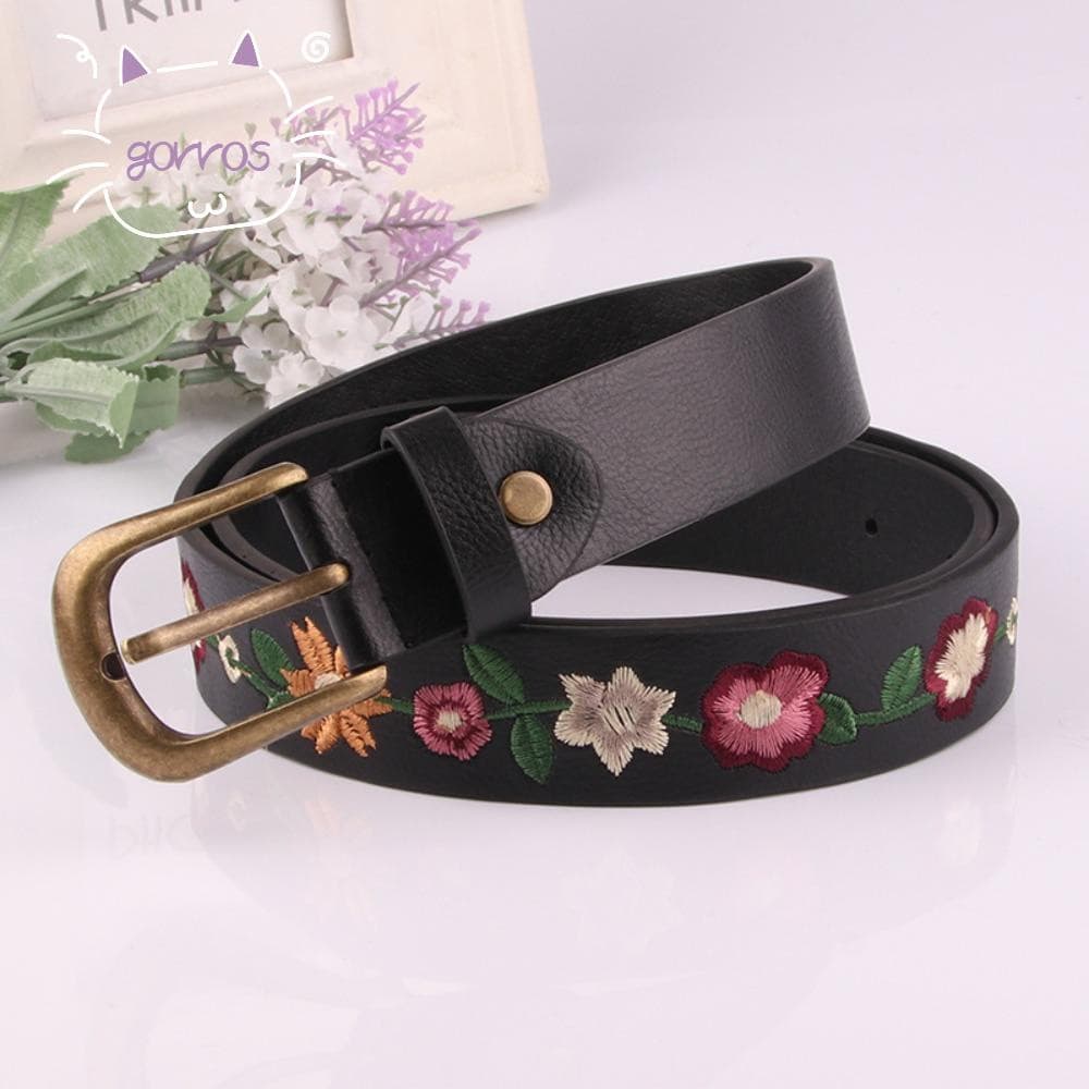 GORROS Cinto De Couro Bordado Com Flores Desenho De Luxo Decorativo De Cintura Versátil