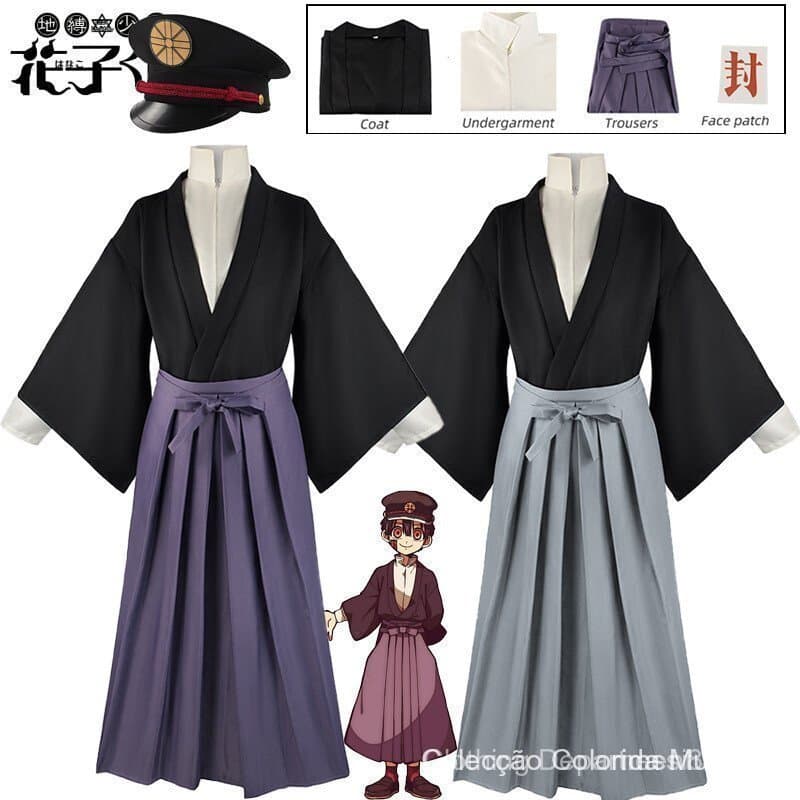 Conjunto Completo de Fantasia de Cosplay de Hanako-kun, o Fantasma do Banheiro, para Halloween e Festa de Carnaval Yugi