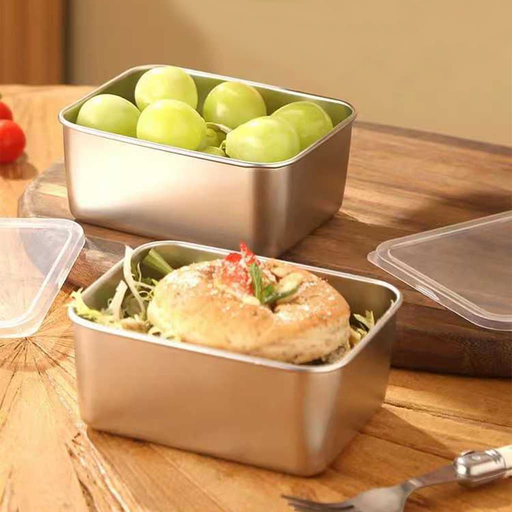 [layonora] 2 Unidades/Conjunto Lancheira De Acampamento De Aço Inoxidável Selada À Prova De Vazamentos Bento Caixa Micro