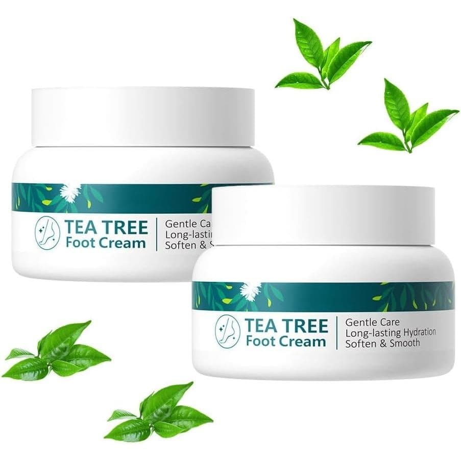 2 Creme para os Pés com Óleo de Tea Tree para Pés Secos e Rachados, 60g de Creme para os Pés com Tea Tree, Vitamina E, A