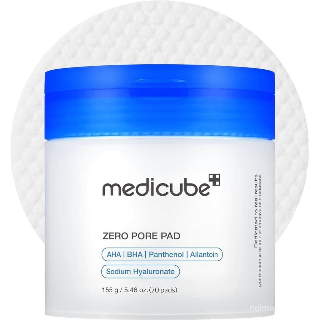 medicube Zero Pore Pad 2.0 - Pads faciais de dupla textura contendo ácidos esfoliantes (4,5% AHA e 0,45% BHA) para esfol
