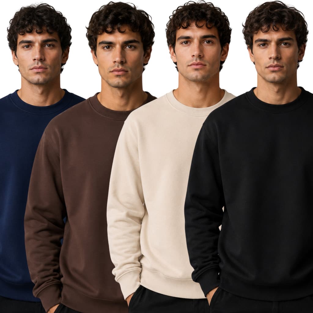 Kit 3 ou 4 Peças Moletom Careca Blusa Frio Masculino Gola Redonda Envio Imediato