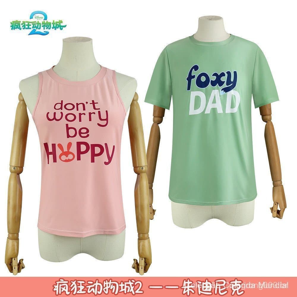 Fantasia de Cosplay Judy Hopps de Zootopia, Camiseta de Manga Curta Dopamine Vest, Nick Wilde Fox QJM6 1QHV