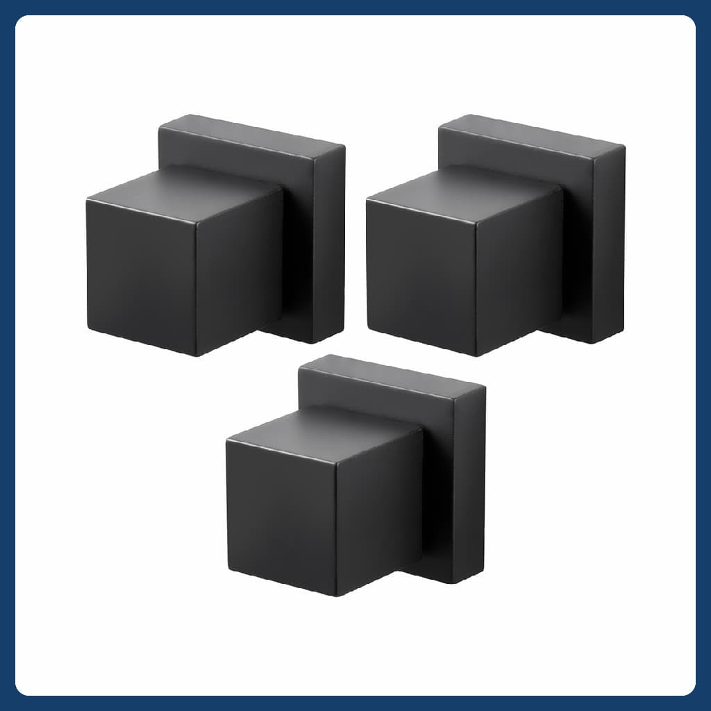 Kit 3 Acabamentos Quadrado Para Registro Deca Preto Chuveiro
