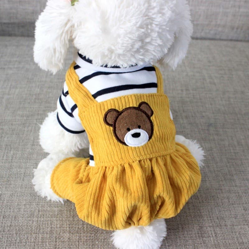 2022 Pet Bichon pequeno cão de pelúcia roupas para cães outono inverno roupas cinta roupas de quatro patas bonito Bloome